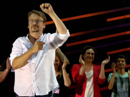 El candidato de En Com&uacute; Podem, Xavier Dom&eacute;nech, este domingo.