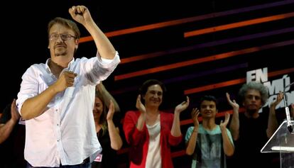 El candidato de En Comú Podem, Xavier Doménech, este domingo.