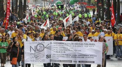 Aspecto de la manifestaci&oacute;n contra la supresi&oacute;n de aulas p&uacute;blicas el d&iacute;a 10 de mayo. 