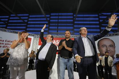 M&iacute;ting del PSC a Terrassa per la campanya del 27-S amb Francina Armengol, Miquel Iceta, Jordi Ballart i Angel Gabilondo.