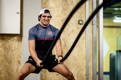 Carlos Sainz, durante uno de sus entrenamientos.