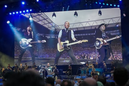 Bruce Springsteen, durante su concierto en el Reale Arena, el pasado 21 de junio, en San Sebastián.