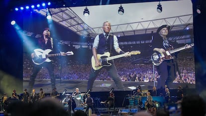 Bruce Springsteen, durante su concierto en el Reale Arena, el pasado 21 de junio, en San Sebastián.