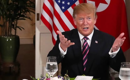 El presidnete Trump ha añadido que "seguramente sea una cena muy rápida" porque mañana, segundo día de la cumbre en la que están previstas las reuniones de trabajo, "será un día muy ajetreado".