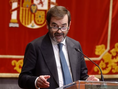 El presidente del Consejo General del Poder Judicial (CGPJ), Vicente Guilarte, este miércoles en los premios anuales del Foro Justicia y Discapacidad.