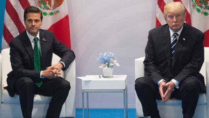 Peña Nieto y Trump, en julio en Alemania.
