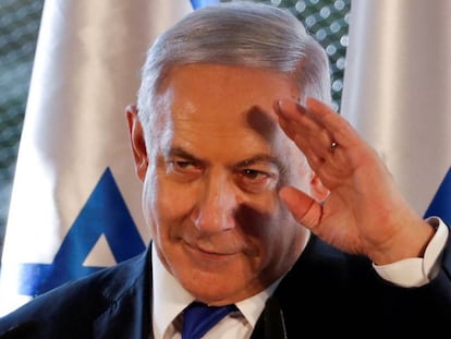 El primer ministro israelí, Benjamín Netanyahu, en un acto de campaña en Hebrón el 4 de septiembre.