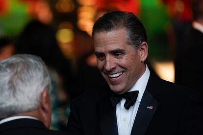 Hunter Biden talks with guests before President Joe Biden offers a toast during a State Dinner for India's Prime Minister Narendra Modi at the White House, on June 22, 2023.