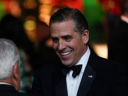 Hunter Biden talks with guests before President Joe Biden offers a toast during a State Dinner for India's Prime Minister Narendra Modi at the White House, on June 22, 2023.