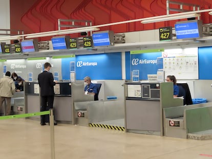 Mostradores de Air Europa en el aeropuerto de Madrid-Barajas.