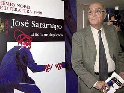 El Nobel, durante la presentación de su libro en Madrid.