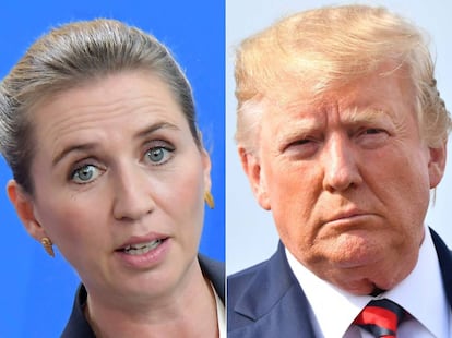 La primera minisrea de Dinamarca, Mette Frederiksen y el presidente de Estados Unidos, Donald Trump.