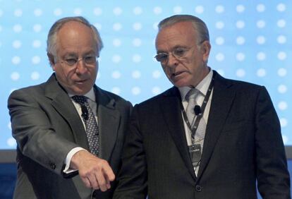 Juan María Nin, consejero delegado de CaixaBank, e Isidro Fainé, presidente