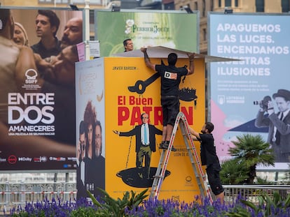 Preparativos para el festival de cine de San Sebastián.