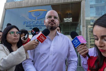 Giorgio Jackson, este lunes, en el Centro de Justicia de Santiago de Chile.