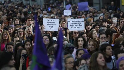 Manifestación en Madrid por la sentencia a La Manada en mayo de 2018. 