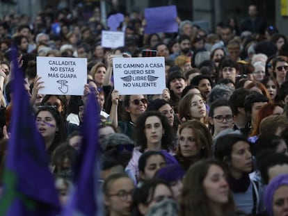 Manifestación en Madrid por la sentencia a La Manada en mayo de 2018. 