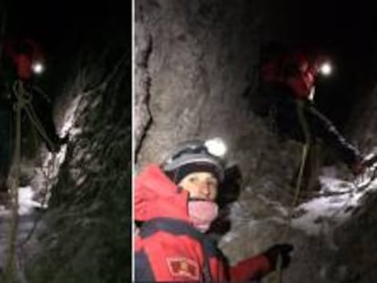 Un moment del rescat de dos escaladors al Pedraforca.