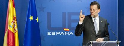 Spanish Prime Minister Mariano Rajoy at a news conference in Brussels on Friday after an EU summit. 