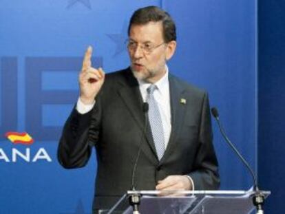 Spanish Prime Minister Mariano Rajoy at a news conference in Brussels on Friday after an EU summit. 