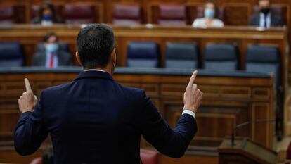 El presidente del Gobierno, Pedro Sánchez, en noviembre durante su intervención en la sesión de control al Ejecutivo en el Congreso.