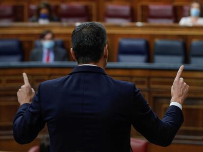 El presidente del Gobierno, Pedro Sánchez, en noviembre durante su intervención en la sesión de control al Ejecutivo en el Congreso.