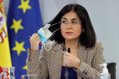 Health Minister Carolina Darias during a press conference on Wednesday.