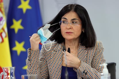 Health Minister Carolina Darias during a press conference on Wednesday.