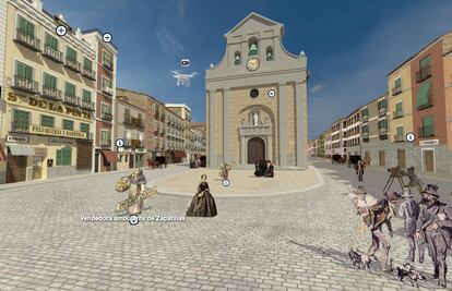 Recreación de la Puerta del Sol en 1854 en 3-D