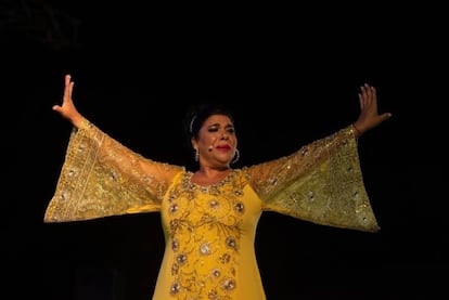 La Macanita, en su actuación del viernes en su ciudad natal, para celebrar 30 años en el cante.