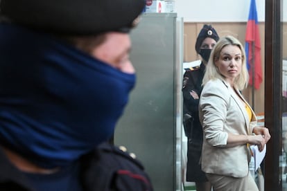 Marina Ovsyannikova, durante un juicio en Moscú el pasado 11 de agosto.