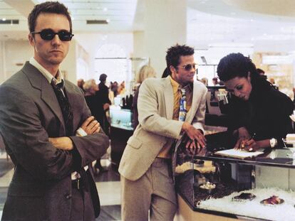 Edward Nortony Brad Pitt en la película de culto que David Fincher dirigió en 1999 basada en la novela El club de la lucha.