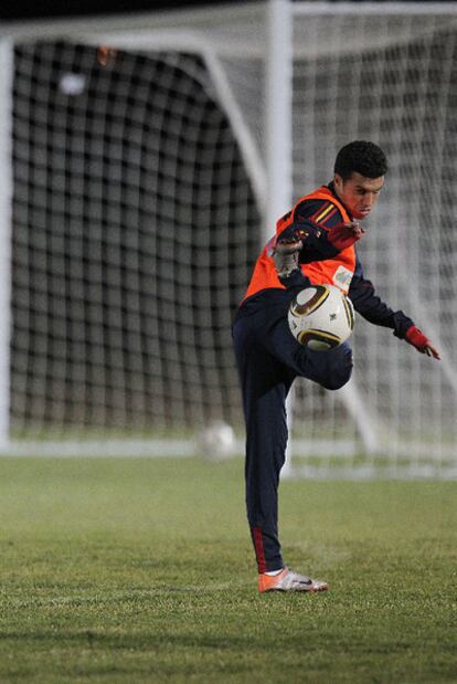 Pedro, en el entrenamiento de la selección.