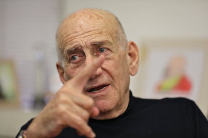 Former Israeli prime minister Ehud Olmert in Tel Aviv; December 31, 2023.
