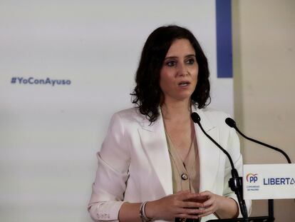 La presidenta de la Comunidad de Madrid y candidata del PP a la reelección, Isabel Díaz Ayuso
