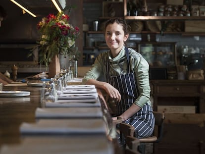 La chef mexicana Elena Reygadas en su restaurante Lardo. 