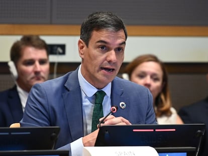 El presidente del Gobierno en funciones, Pedro Sánchez, en la semana de Alto Nivel de la Organización de Naciones Unidas en Nueva York