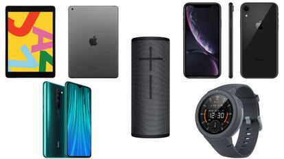 De entre los productos expuestos, se encuentran: el Apple iPad con pantalla Retina, el iPhone XR o el reloj inteligente de la familia Xiaomi.