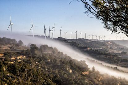 El parc eòlic Serra del Tallat.