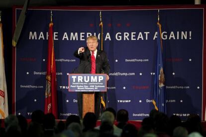 Donald Trump, en un acto del Día de Pearl Harbor Day en Mount Pleasant (Carolina del Sur), el lunes.