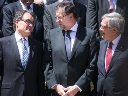 Artur Mas, Mariano Rajoy i Xavier Trias.