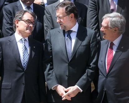 Artur Mas, Mariano Rajoy i Xavier Trias.