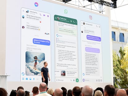Mark Zuckerberg, muestra el nuevo asistente de inteligencia artificial de WhatsApp, Instagram y Messenger
