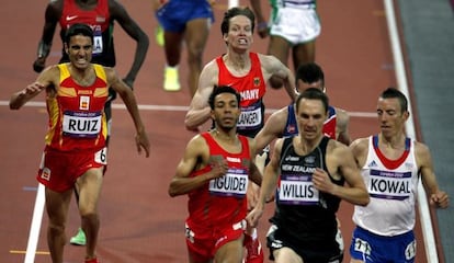 Ruiz, en la tercera serie de clasificación de la prueba de los 1500 m.