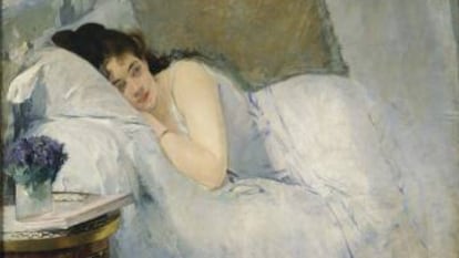 Obra de Eva Gonzalès, 'Muchacha al despertar', de 1877-78.