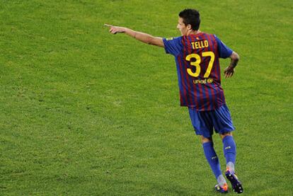 Tello, el jueves, en su debut en el Camp Nou.