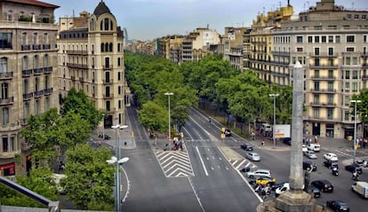 La plaça del Cinc d'Oros, a Barcelona.