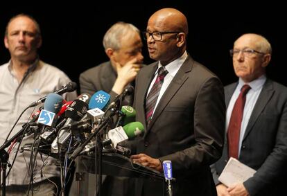 Ram Manikkalingam durante la rueda de prensa que ha ofrecido en Bayona.