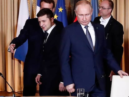 Vladimir Putin, este lunes en París.