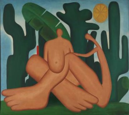 'Antropofagia' (1929), de Tarsila do Amaral, que forma parte de la exposición en São Paulo.